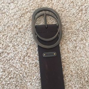 Fossil brown leather belt